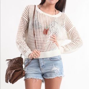 Roxy Open Back Sweater Cream